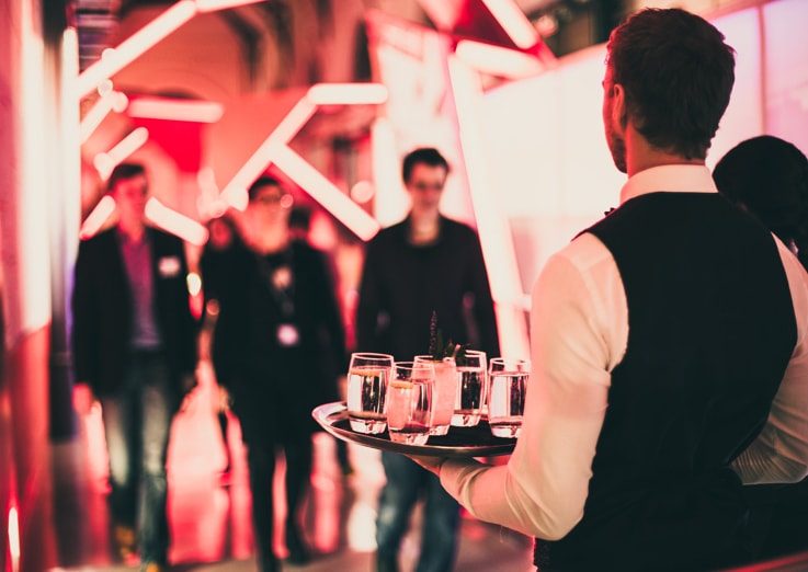 serving drinks at an event